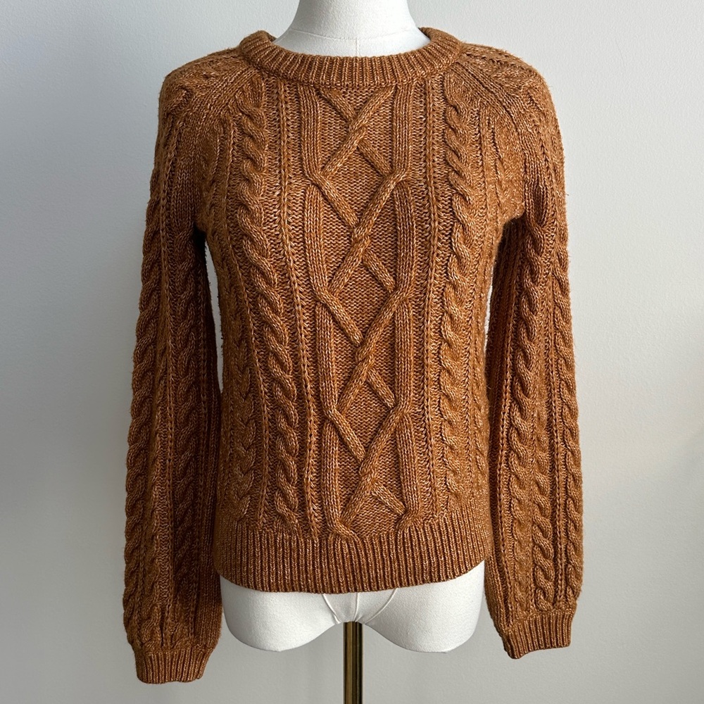 Abercrombie & Fitch Brown Cable Knit Sweater